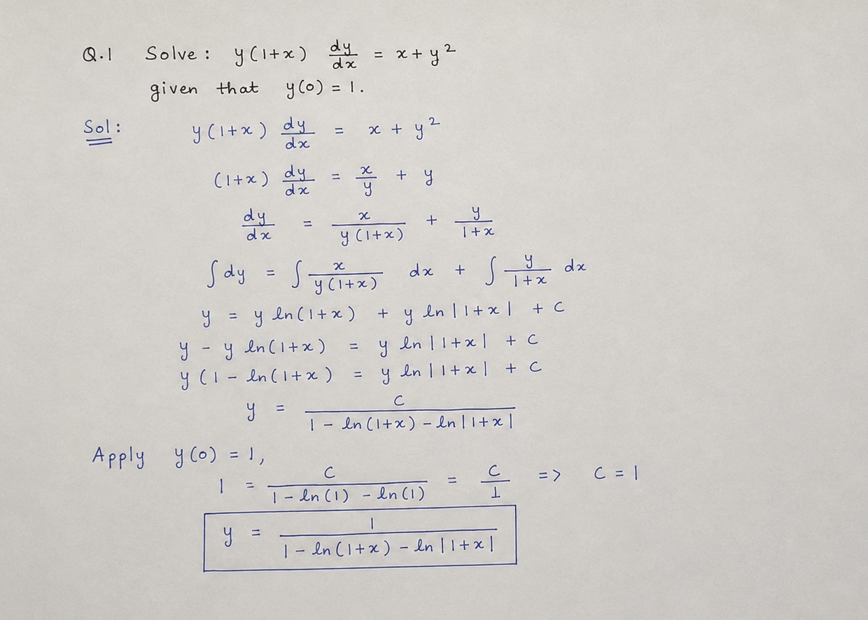 Handwritten Math Solution